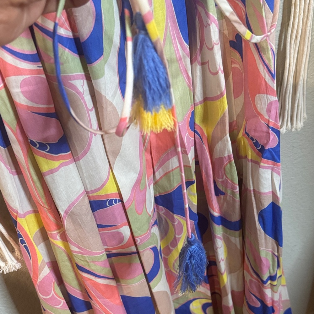 Aakaa Vibrant Swirl Off-Shoulder Maxi Dress - Picture 3 of 4
